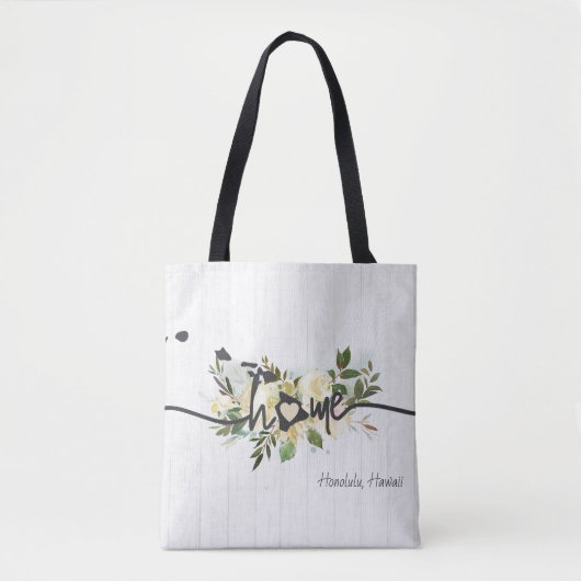 Hawaii State gepersonaliseerde uw rustieke thuisst Tote Bag (Voorkant)