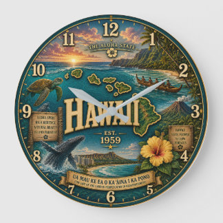 Hawaii State Heritage Island Map Sea Turtle Grote Klok