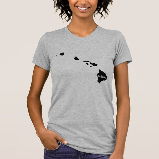 Hawaii State Map Belong T-shirt (Voorkant)