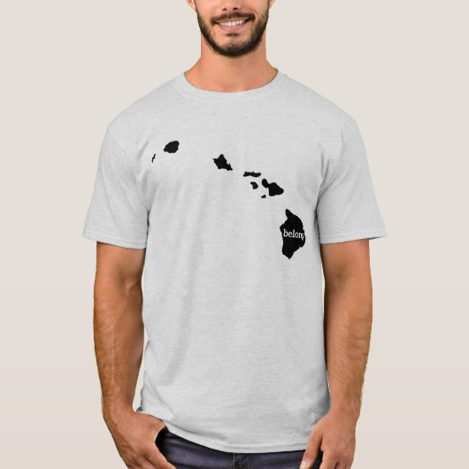 Hawaii State Map Belong T-shirt (Voorkant)
