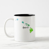 Hawaii State Map Waterverf Two-Tone Coffee Mok (Links)