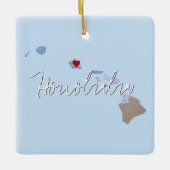 Hawaii State Photo insert and town name Keramisch Ornament (Voorkant)