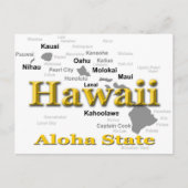 Hawaii State Pride Map Silhouette Briefkaart (Voorkant)