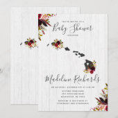 Hawaii State Rustiek Baby shower Uitnodiging (Voorkant / Achterkant)