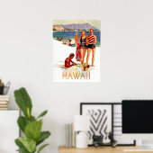 Hawaii, stel op vakantie aan de kust poster (Thuiskantoor)