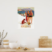 Hawaii, stel op vakantie aan de kust poster (Keuken)