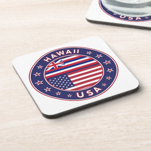 Hawaii sticker, Hawaii, Verenigde Staten van Ameri Bier Onderzetter (Linkerzijde)