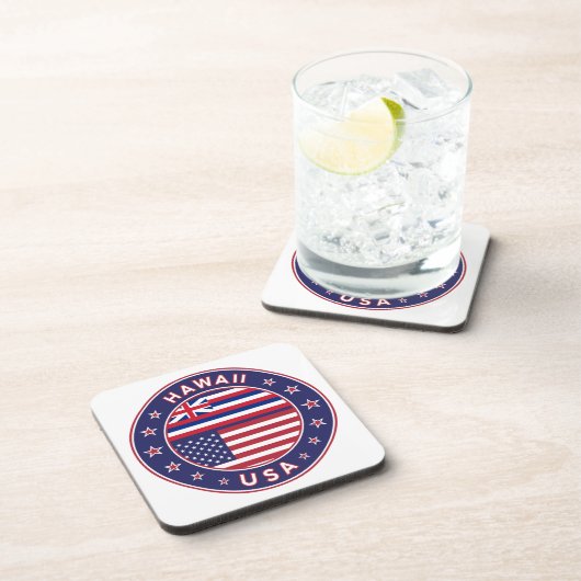 Hawaii sticker, Hawaii, Verenigde Staten van Ameri Bier Onderzetter (Rechterzijde)