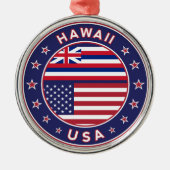 Hawaii sticker, Hawaii, Verenigde Staten van Ameri Metalen Ornament (Voorkant)