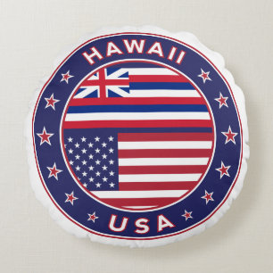 Hawaii sticker, Hawaii, Verenigde Staten van Ameri Rond Kussen