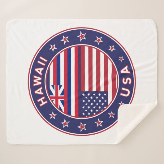 Hawaii sticker, Hawaii, Verenigde Staten van Ameri Sherpa Deken (Voorkant (horizontaal))