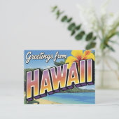 Hawaii Strand en Hibiscus Briefkaart (Staand voorkant)