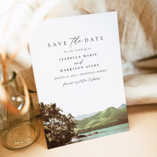 HAWAII  strand op het eiland Save the Date Kaart
