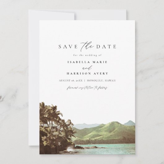 HAWAII strand op het eiland Save the Date Kaart (Voorkant)