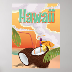 Hawaii strand vakantieposter poster