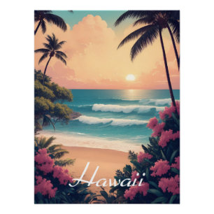Hawaii Strand VS Reisposter Perfect Poster