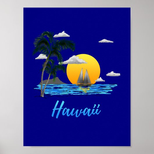 Hawaii strand zonsondergang poster (Voorkant)