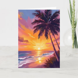 Hawaii strand zonsondergang schilderen reizen kaart