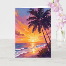 Hawaii strand zonsondergang schilderen reizen kaart