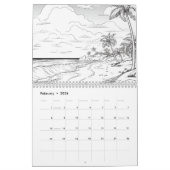 Hawaii stranden kleuren het zelf kalender (Feb 2026)