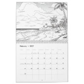 Hawaii stranden kleuren het zelf kalender (Feb 2027)