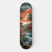 Hawaii Strandhuis Persoonlijk Skateboard (Voorkant)
