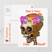 Hawaii Style Halloween Skull Briefkaart (Voorkant / Achterkant)