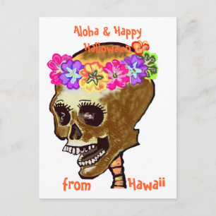 Hawaii Style Halloween Skull Briefkaart
