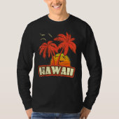 Hawaii Summer Palm Trees 80s Beach Sunset T-shirt (Voorkant)
