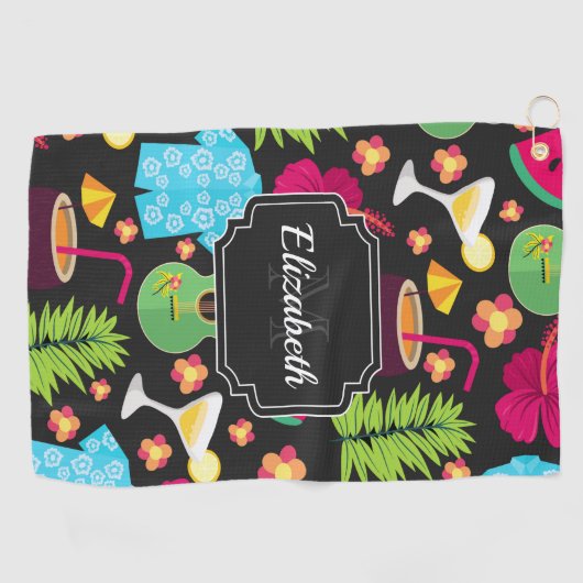 Hawaii Summer Pattern Golfhanddoek (Horizontaal)