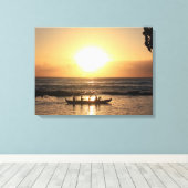 Hawaii Sunset 3 Stuk Canvas Print (Insitu (Houten vloer))