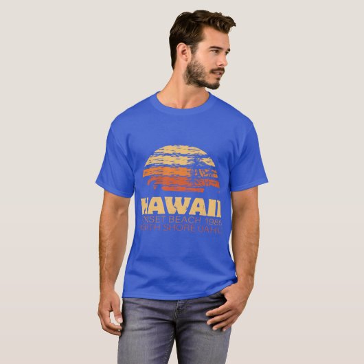 Hawaii Sunset Beach 1985 T-shirt (Voorkant volledig)