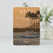 Hawaii Sunset Bruiloft RSVP (Staand voorkant)