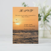 Hawaii Sunset Bruiloft RSVP Kaartje (Staand voorkant)