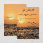 Hawaii Sunset Bruiloft RSVP Kaartje (Voorkant / Achterkant)
