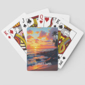 Hawaii Sunset Calligraphy Simple Professional Name Pokerkaarten (Achterkant)