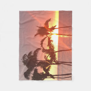 Hawaii Sunset Designed Fleece Blanket
