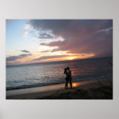Hawaii Sunset en twee Honeymooner Poster (Voorkant)
