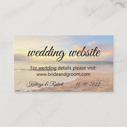 Hawaii Sunset on the Beach Informatiekaartje (Voorkant)