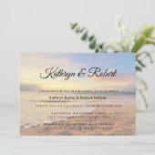 Hawaii Sunset on the Beach Wedding Kaart (Staand voorkant)