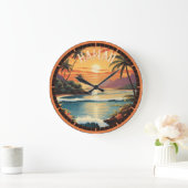 Hawaii Sunset Painting Zee Strandlaken Grote Klok (Huis)