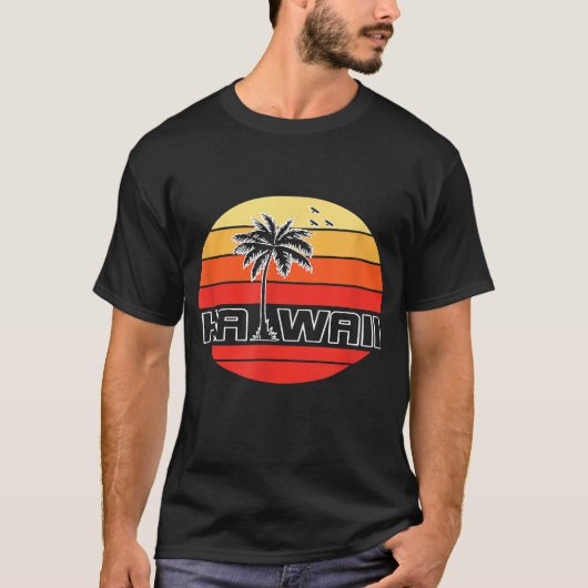 HAWAII SUNSET PALM T SHIRT (Voorkant)