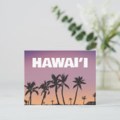 Hawaii Sunset Palm Tree Gradient Sky Postcard Briefkaart (Staand voorkant)