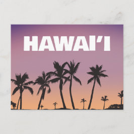 Hawaii Sunset Palm Tree Gradient Sky Postcard Briefkaart