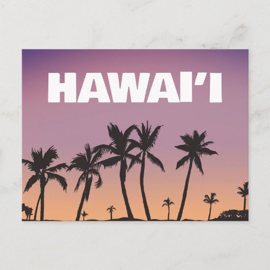 Hawaii Sunset Palm Tree Gradient Sky Postcard Briefkaart (Voorkant)