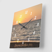 Hawaii Sunset Photograph Vierkante Klok (Hoek)