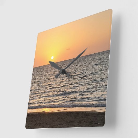 Hawaii Sunset Photograph Vierkante Klok (Hoek)