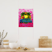Hawaii Sunset Pink Honu Poster (Keuken)