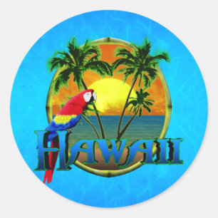 Hawaii Sunset Ronde Sticker