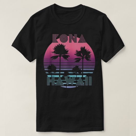 Hawaii Sunset Sun Surf Throwback Retro 80s T-shirt (Design voorkant)